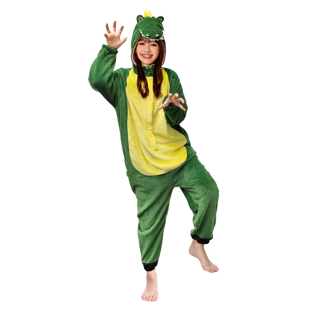 OLAOLA Unisex Adult Plush Crocodile Animals Onesie Pajamas Warm Home One-Piece Sleepwear - S