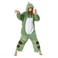 OLAOLA Unisex Adult Plush Green Dinosaur Animals Onesie Pajamas Warm Home One-Piece Sleepwear - Costume / S