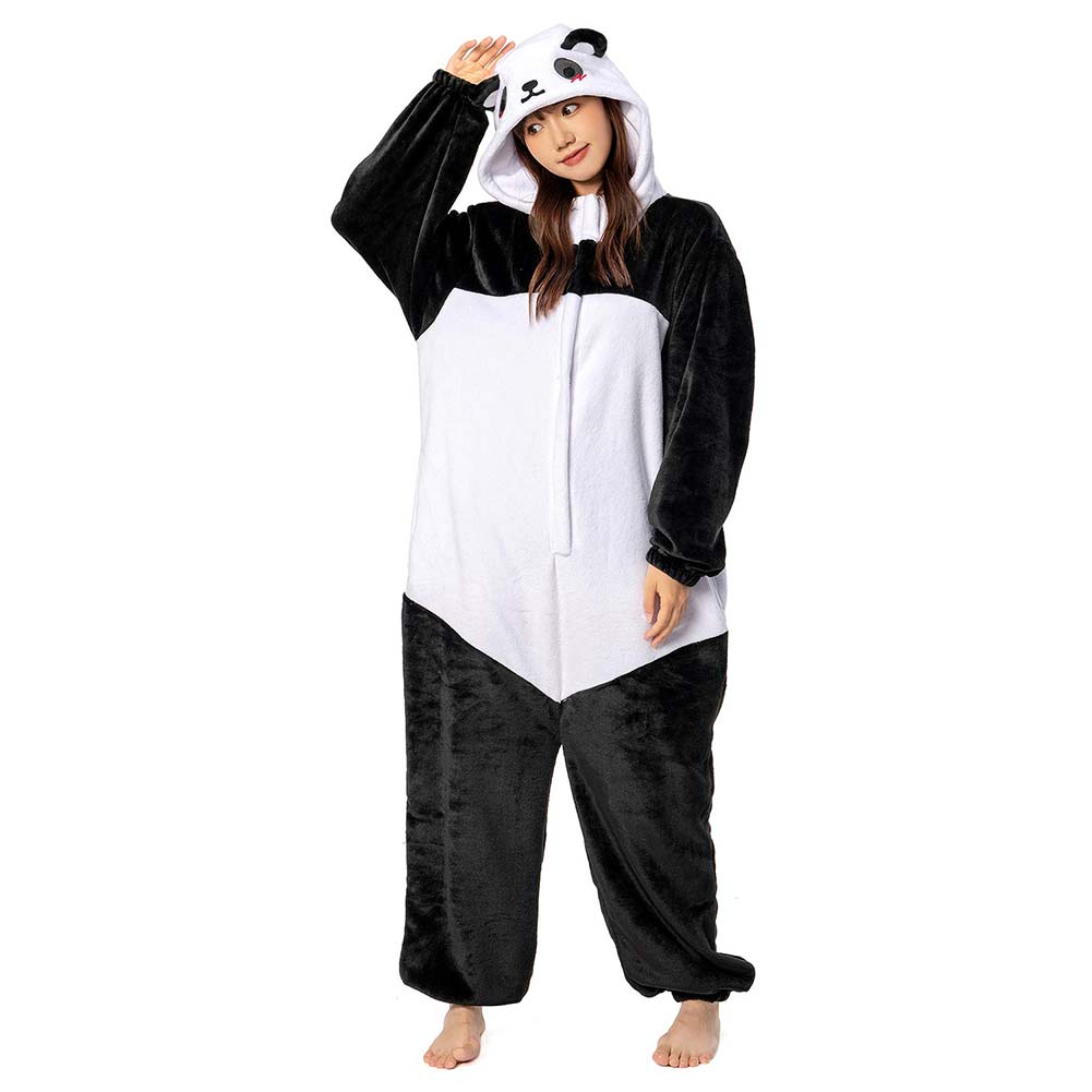 OLAOLA Panda Animal Onesie Pajamas Unisex Adult Soft Plush Giant Panda Warm Home One-Piece Sleepwear - L