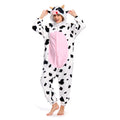 OLAOLA Unisex Adult Plush Pink Cow Animals Onesie Pajamas Warm Home One-Piece Sleepwear - L