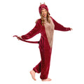 OLAOLA Unisex Adult Plush Red Dragon Animals Onesie Pajamas Warm Home One-Piece Sleepwear - M