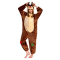 OLAOLA Unisex Adult Plush Reindeer Animals Onesie Christmas Pajamas Warm Home One-Piece Sleepwear - S
