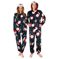 OLAOLA Unisex Adult Printed Santa Claus Christmas Plush Onesie Pajamas Warm Home Sleepwear - M
