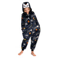 OLAOLA Unisex Adult Printed Skull Halloween Plush Onesie Pajamas Warm Home One-Piece Sleepwear - Kids / S