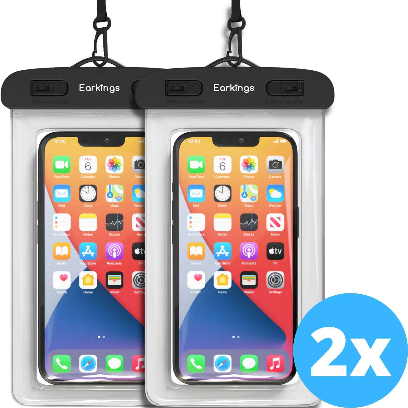 Waterdichte telefoonhoesjes Set van 2 stuks - Wit