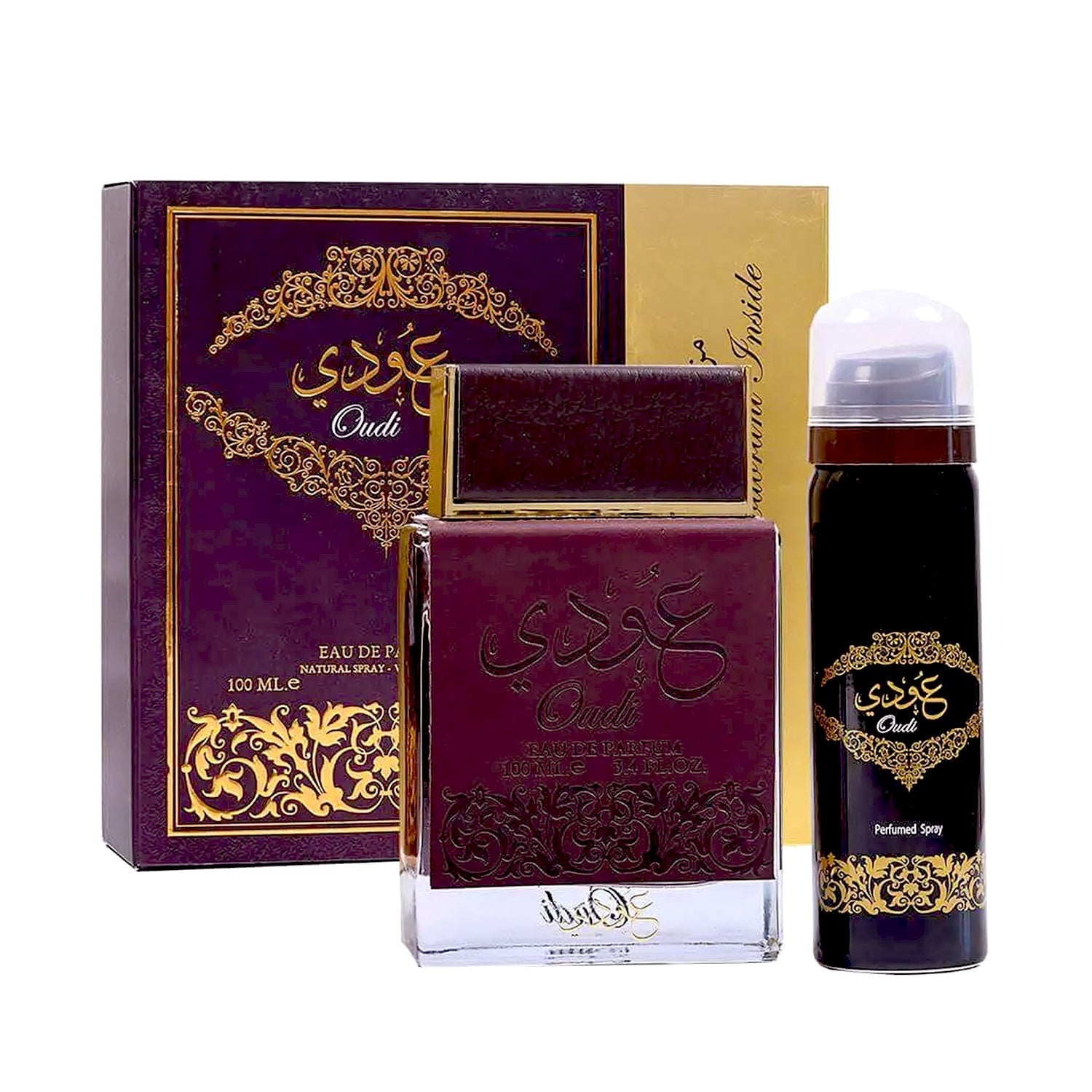 Oudi 100ml EDP with Perfumed Deodorant by Ard Al Zaafaran Gift Set