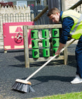 Traditional Wooden Yard Broom With Handle - Stiff - PVC & Polypropylene Mix / 140cm 36cm 9cm 1.5kg