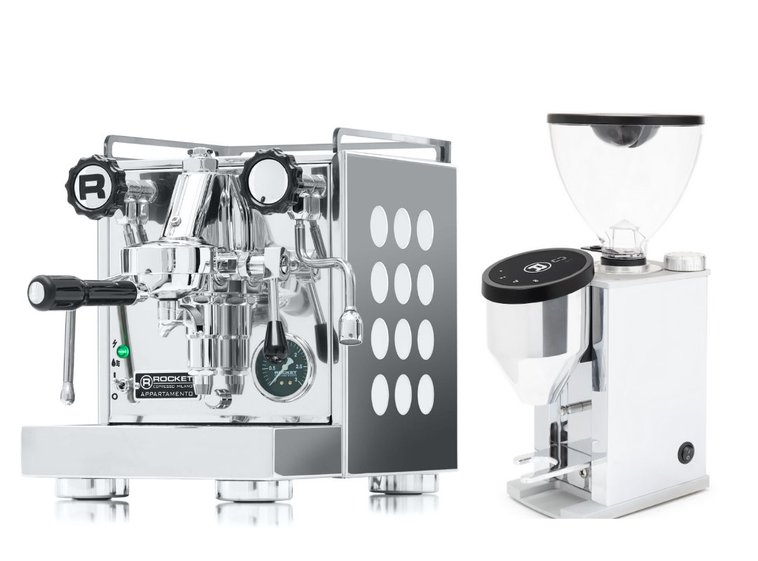 Rocket Espresso Appartamento 2.0 Espresso machine – White + Faustino Grinder package offer