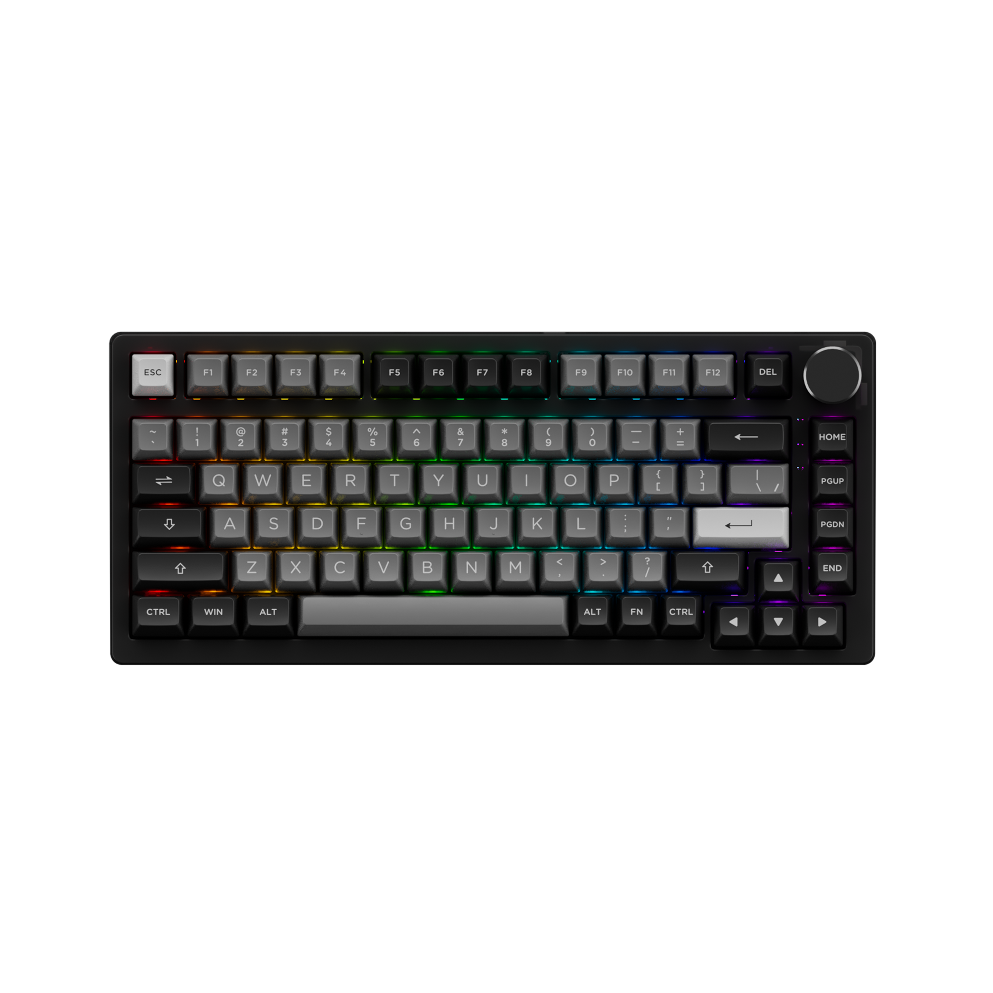 Black & Silver PC75B Plus - Akko CS Silver (Lubed)