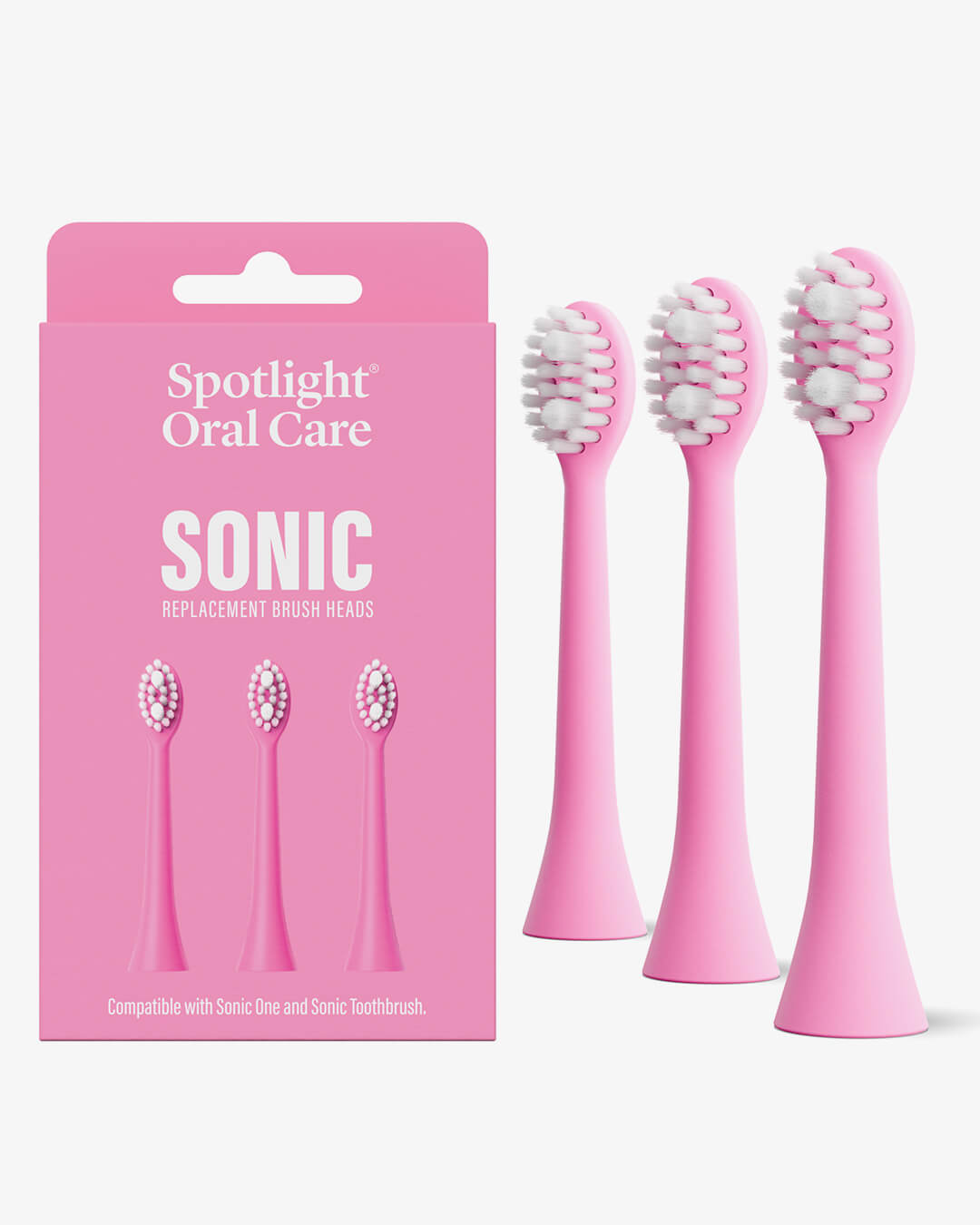 Sonic Toothbrush Replacement Heads - Pink