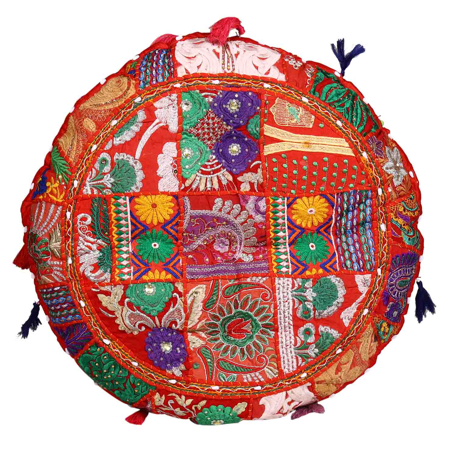 Patchwork Yogakissen Lali Groß - Rot