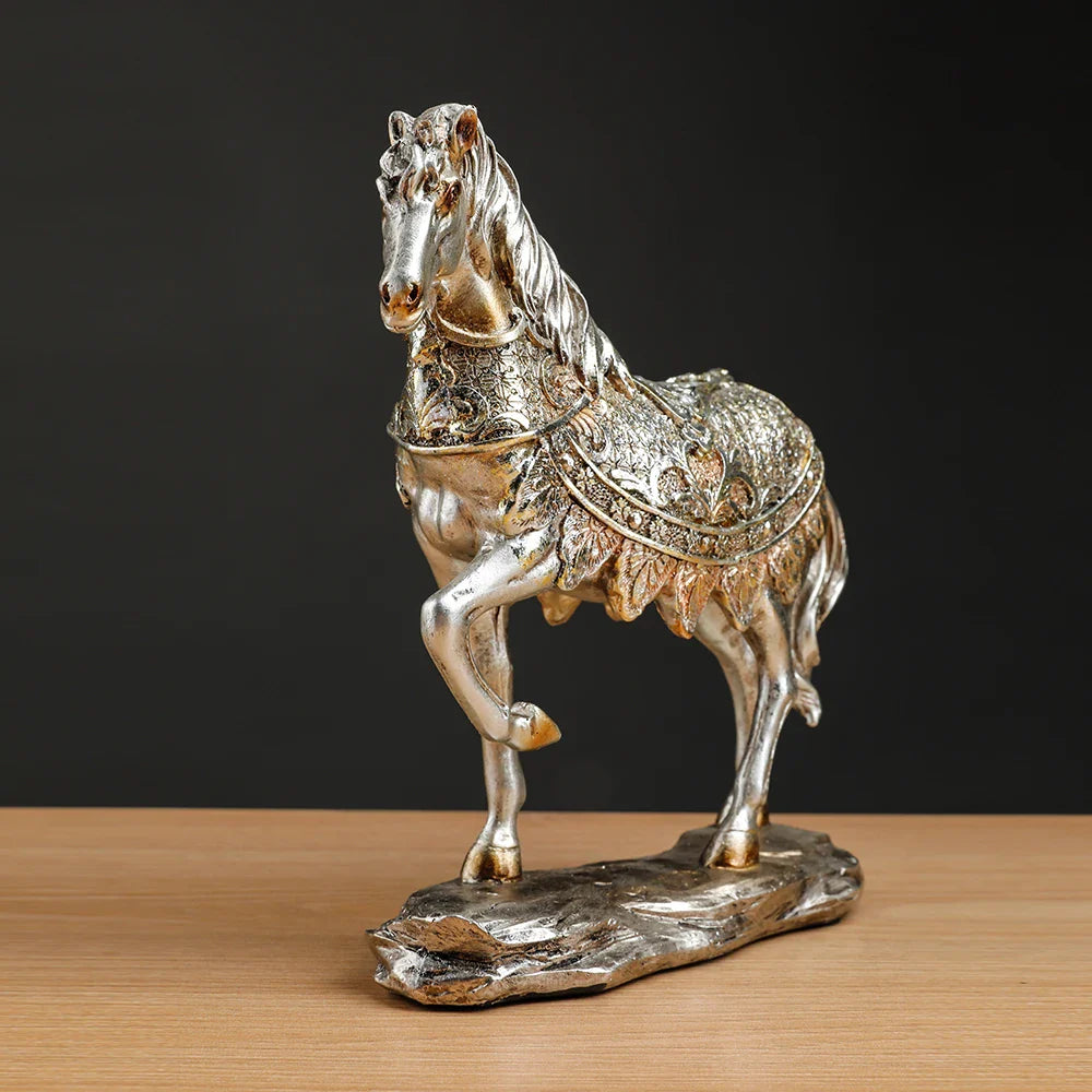 Pferdestatue – Retro-Harz – Schreibtischdeko - Pferdestatue