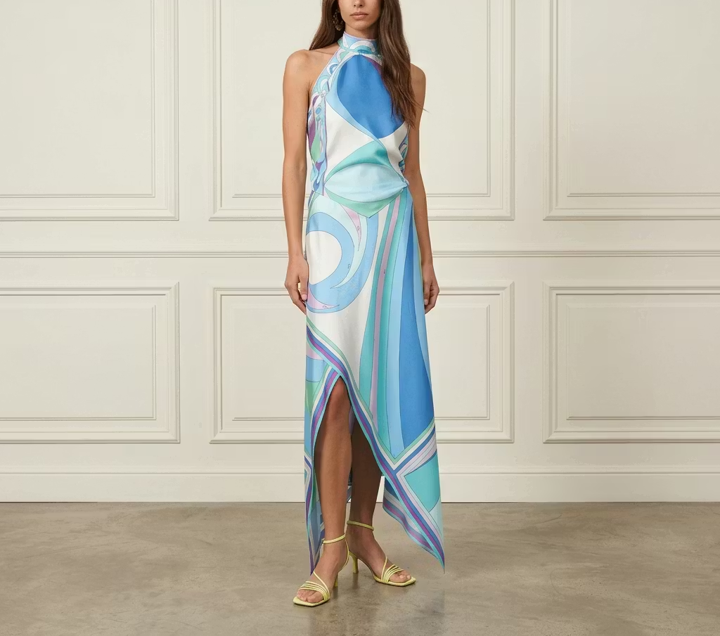 Silk Print Skirt - M / Skirt