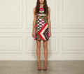 Silk Geo Dress - M