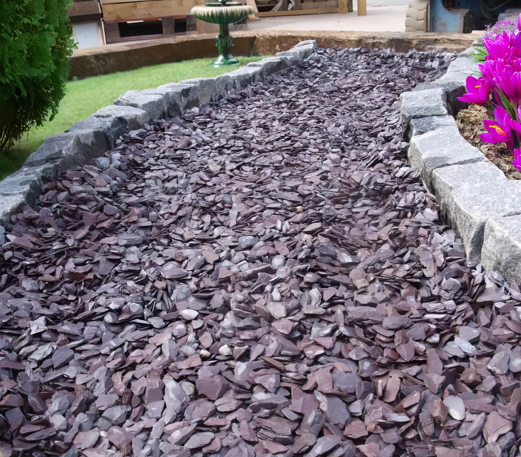 20mm Plum Slate Chippings - 800kg Bulk Bag / Plum