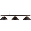 SAM Pool Table Lamp - 3 Shades - Black Leather Wrapped Steel