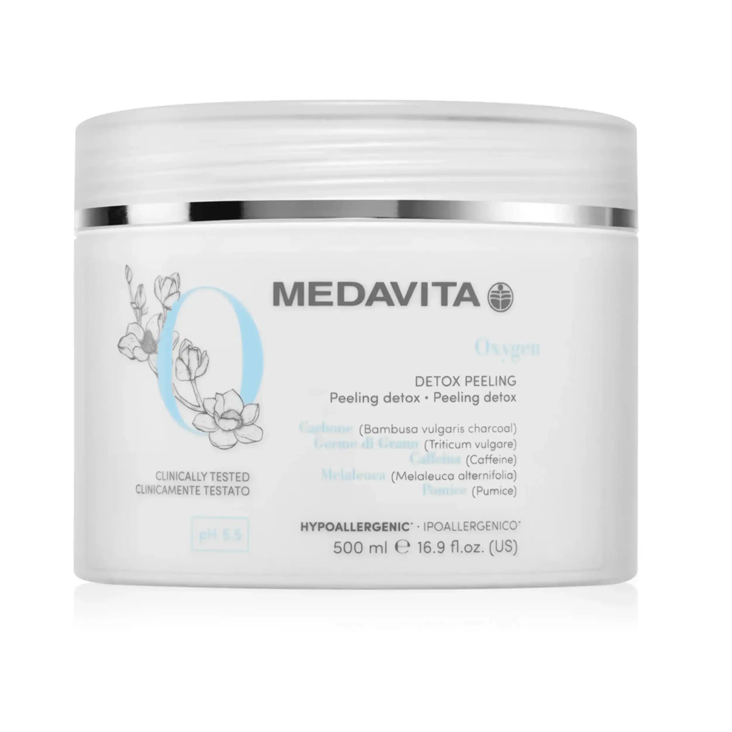 Medavita Oxygen Peeling detox rigenerante e levigante - per capelli trendenti al grasso e alla forfora - 500ML