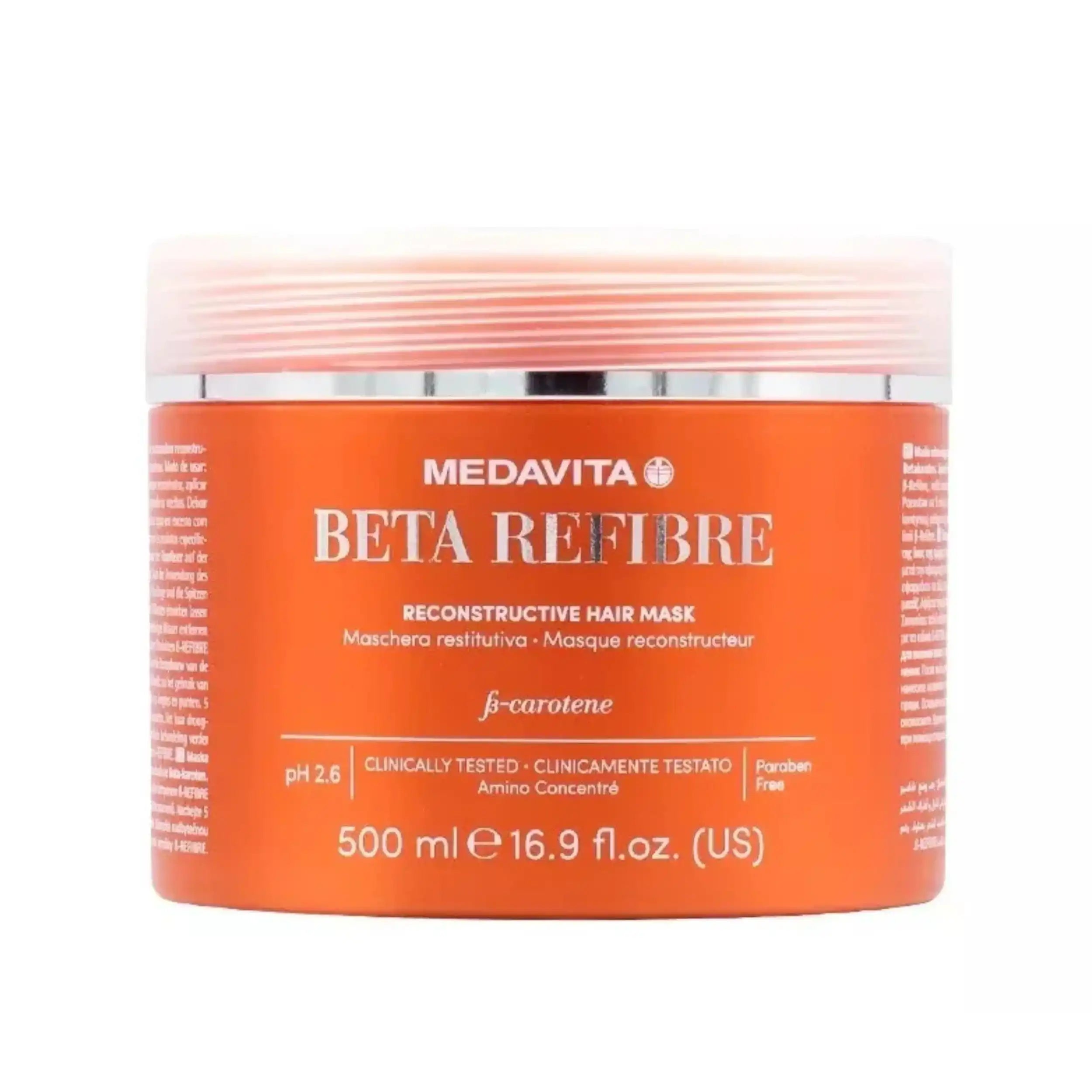 Medavita B-refibre Maschera Restitutiva - Maschera riparatrice e ristrutturante per Danneggiati e Rovinati - 500ml