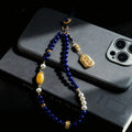 Prosperity & Serenity – Lapis Lazuli & Amber Talisman Phone Strap