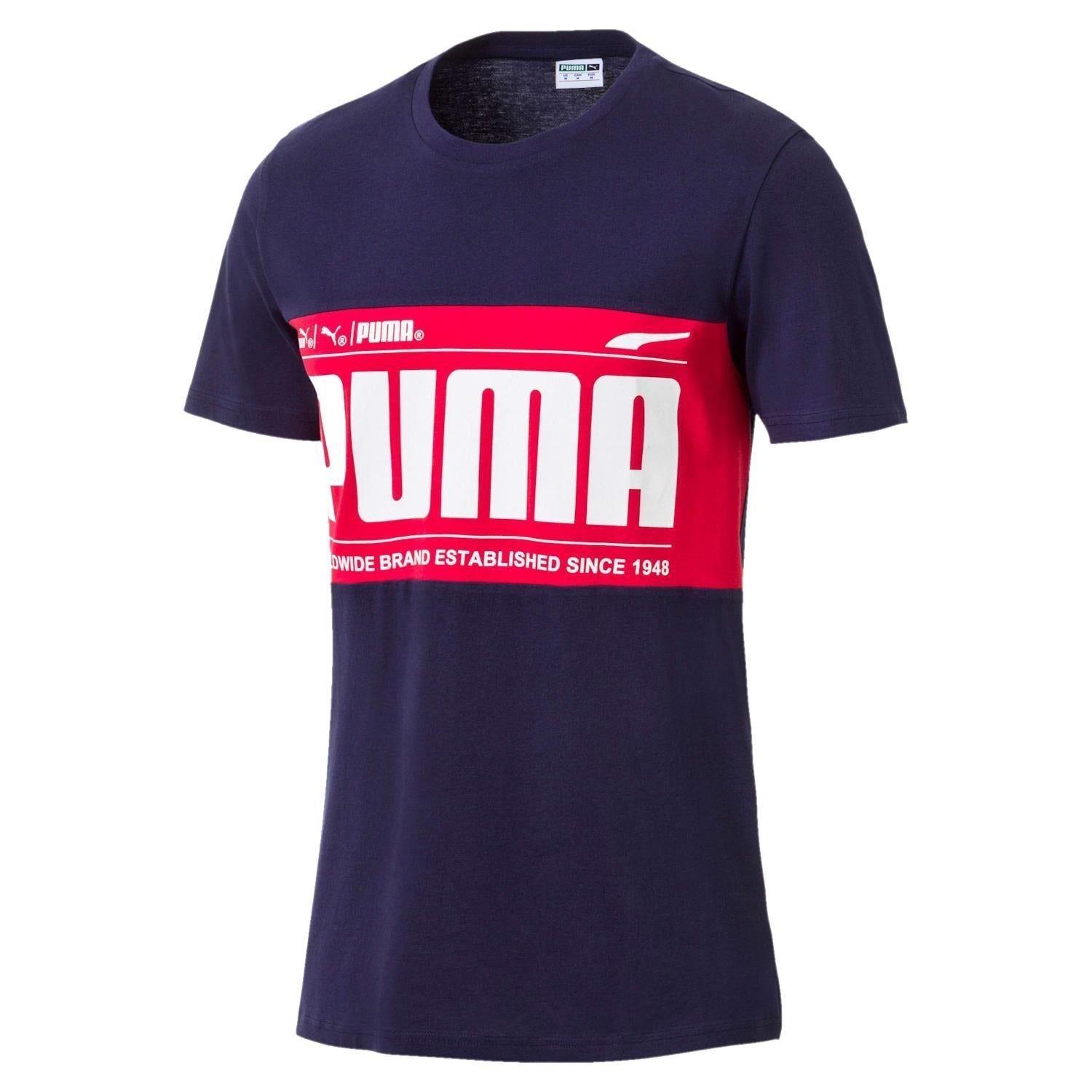 Puma Graphic Logo Block T Shirt - Navy - Navy / XL