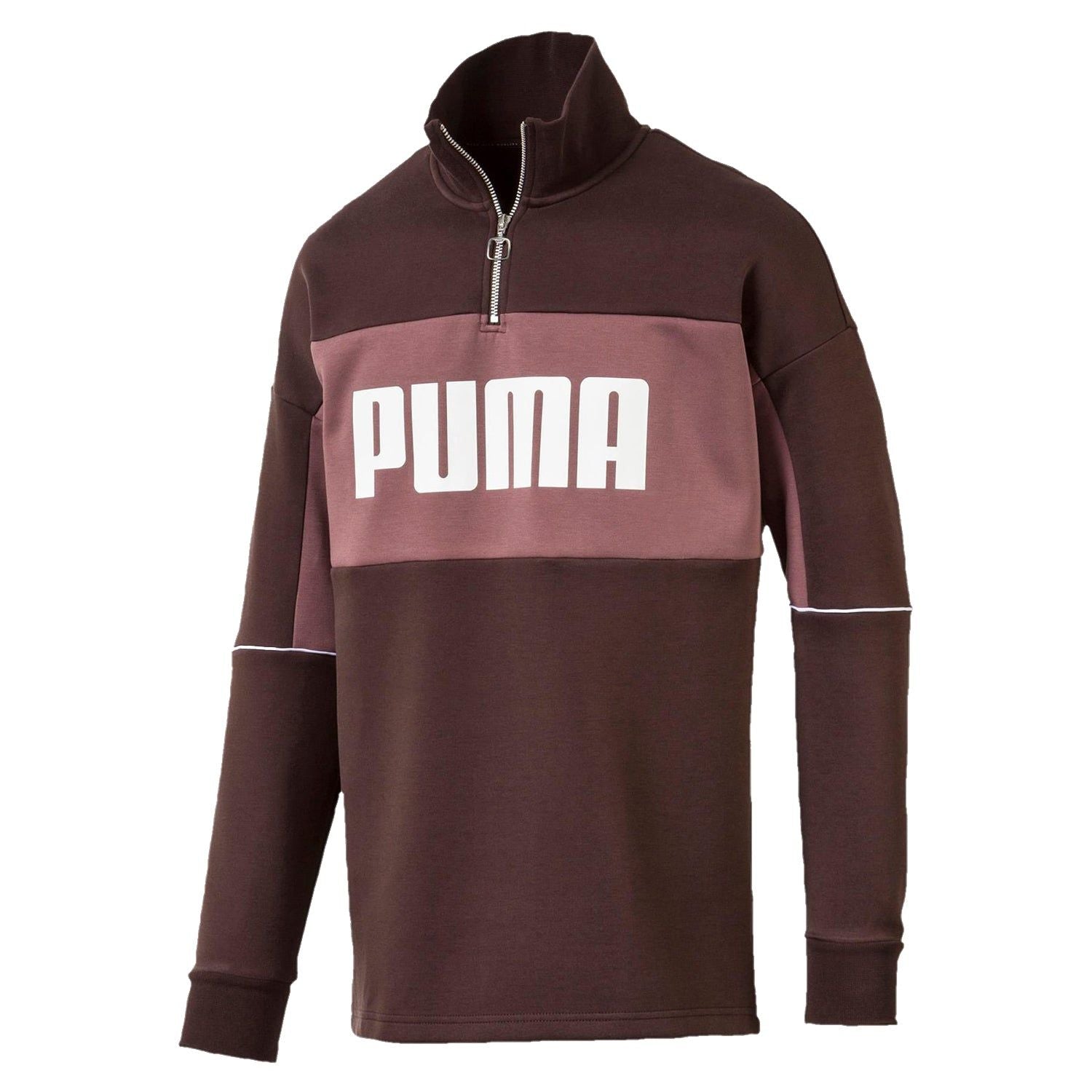 Puma Retro Quarter Zip Turtleneck Pullover - Mole - XL / Brown