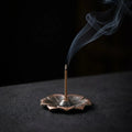 Purity & Awakening Burner Set (Includes Incense Sticks) - Ultra-Slim Metal Lotus - Bronze