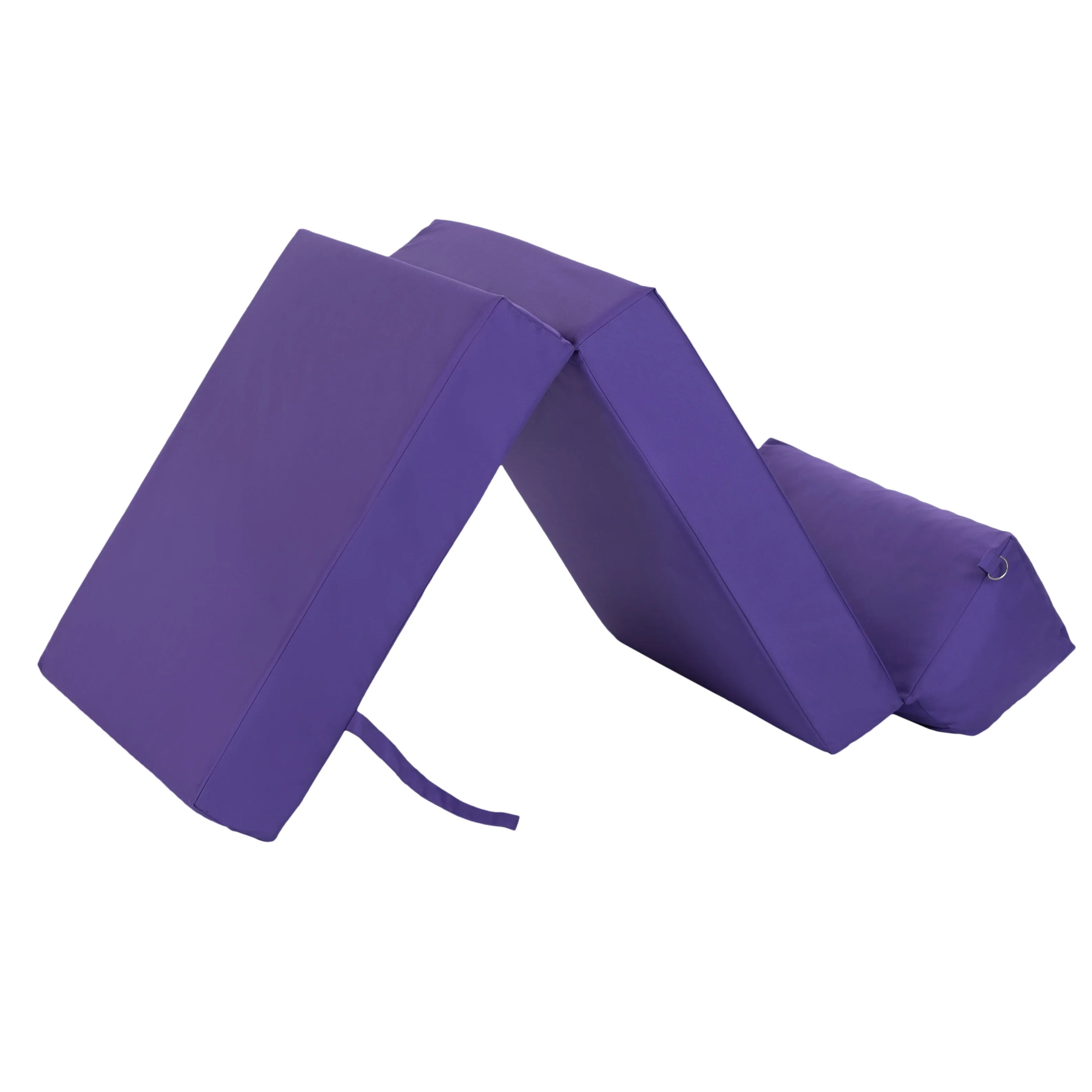 Single Z Bed for Kids Folding Mattress Bed Futon Sofa Bed Guest Mattress Foldable - Purple