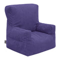 Kids Cord Bean Bag Armchair with Back Pocket Comfy Pouf Gaming Beanbags Chair - Purple