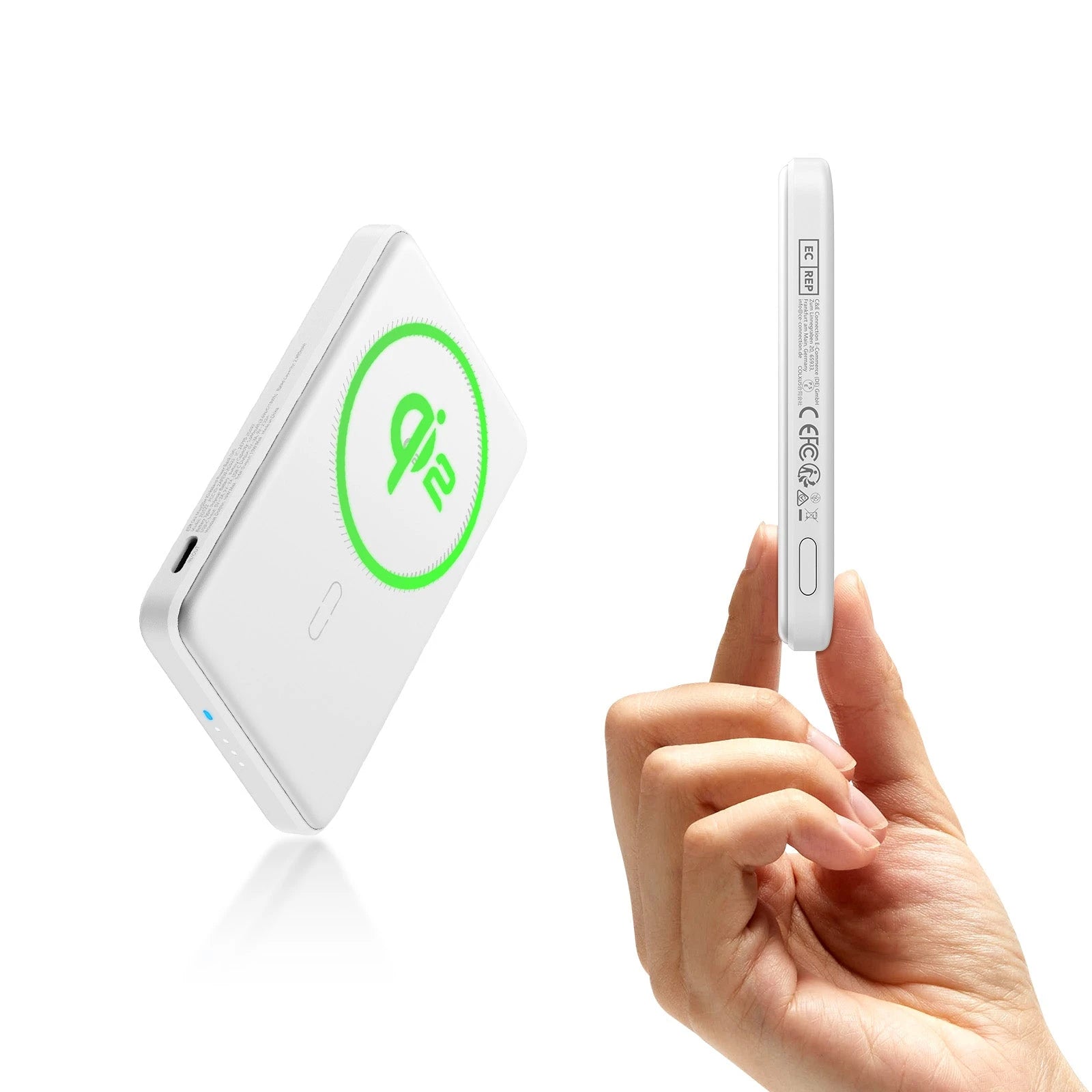 15W MagSlim Power Bank (5K) - White - White