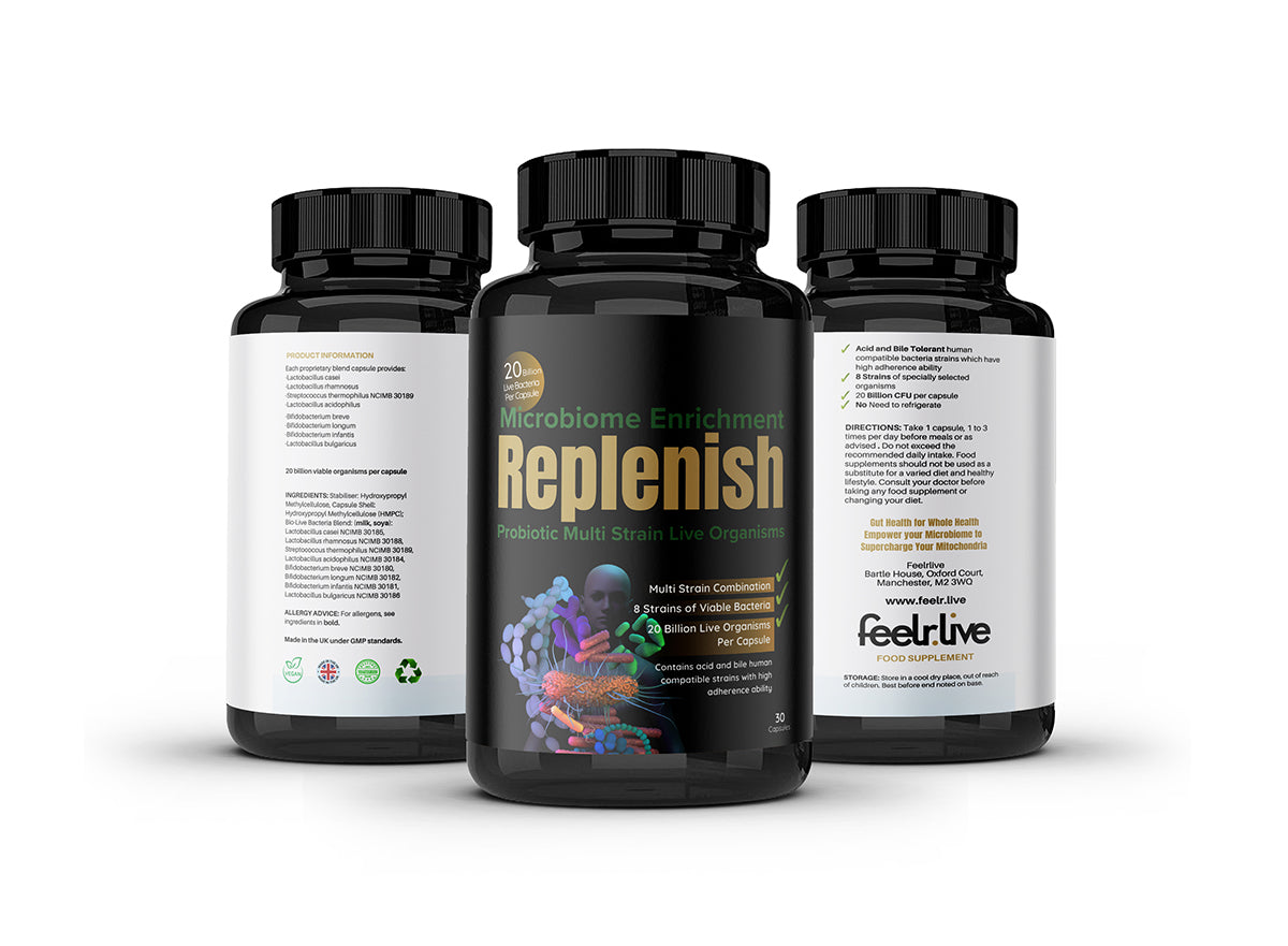 Replenish Probiotic Gut Microbiome Capsules 3 Pack