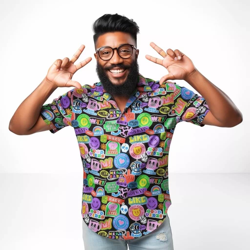 Retro Sticker Shirt - M