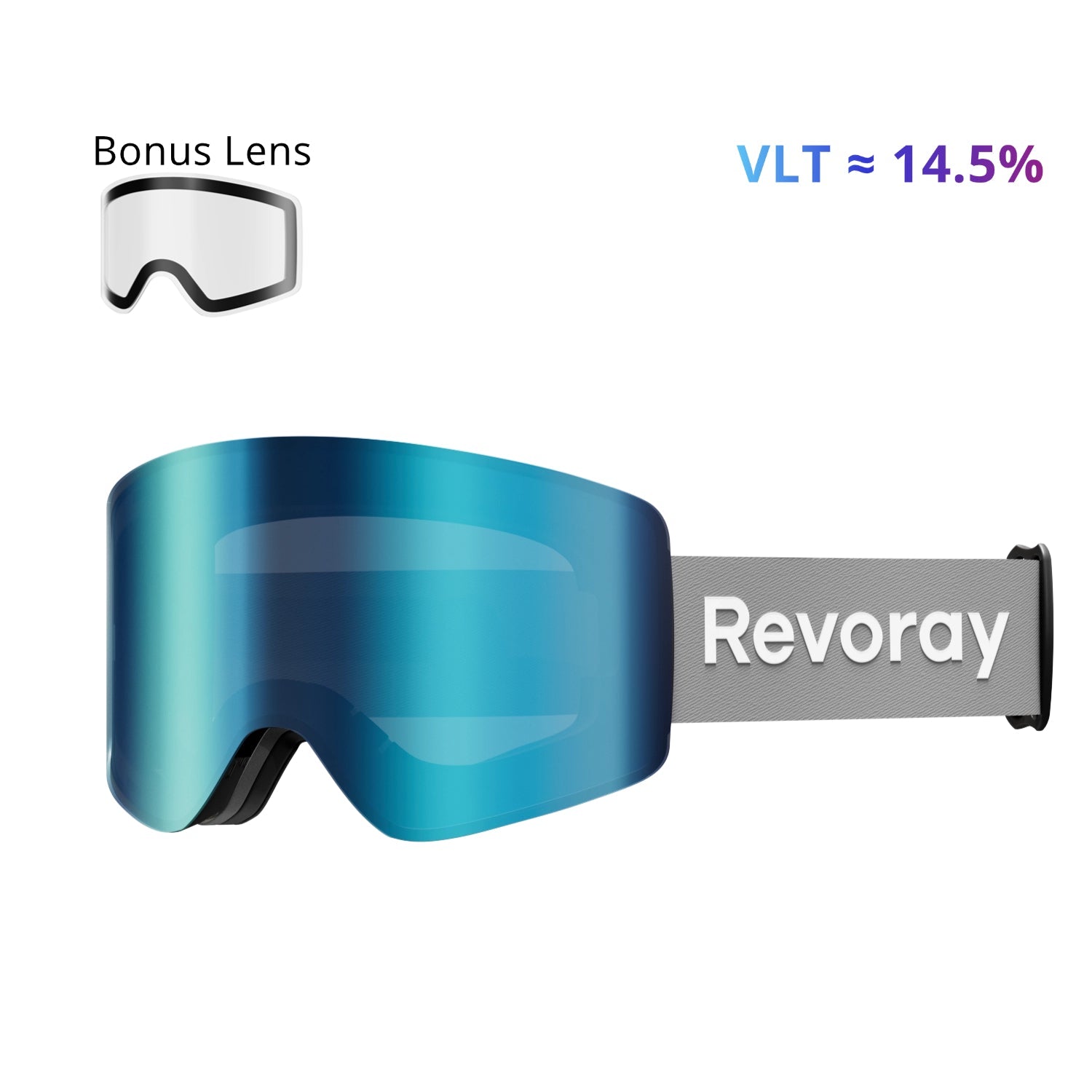 Passion M2 Ski Goggles with Replacement Lens - OKLBlue Lens + Replacement Clear Lens