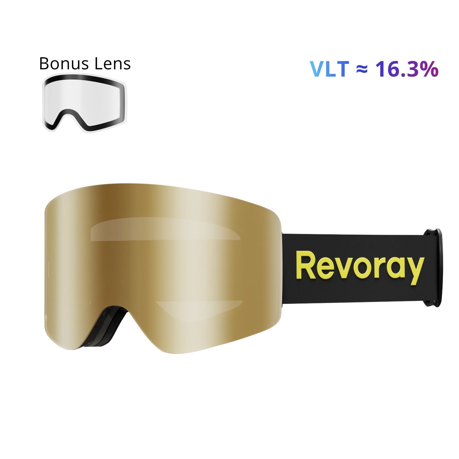 Passion M2 Ski Goggles with Replacement Lens - Gold Lens + Replacement Clear Lens