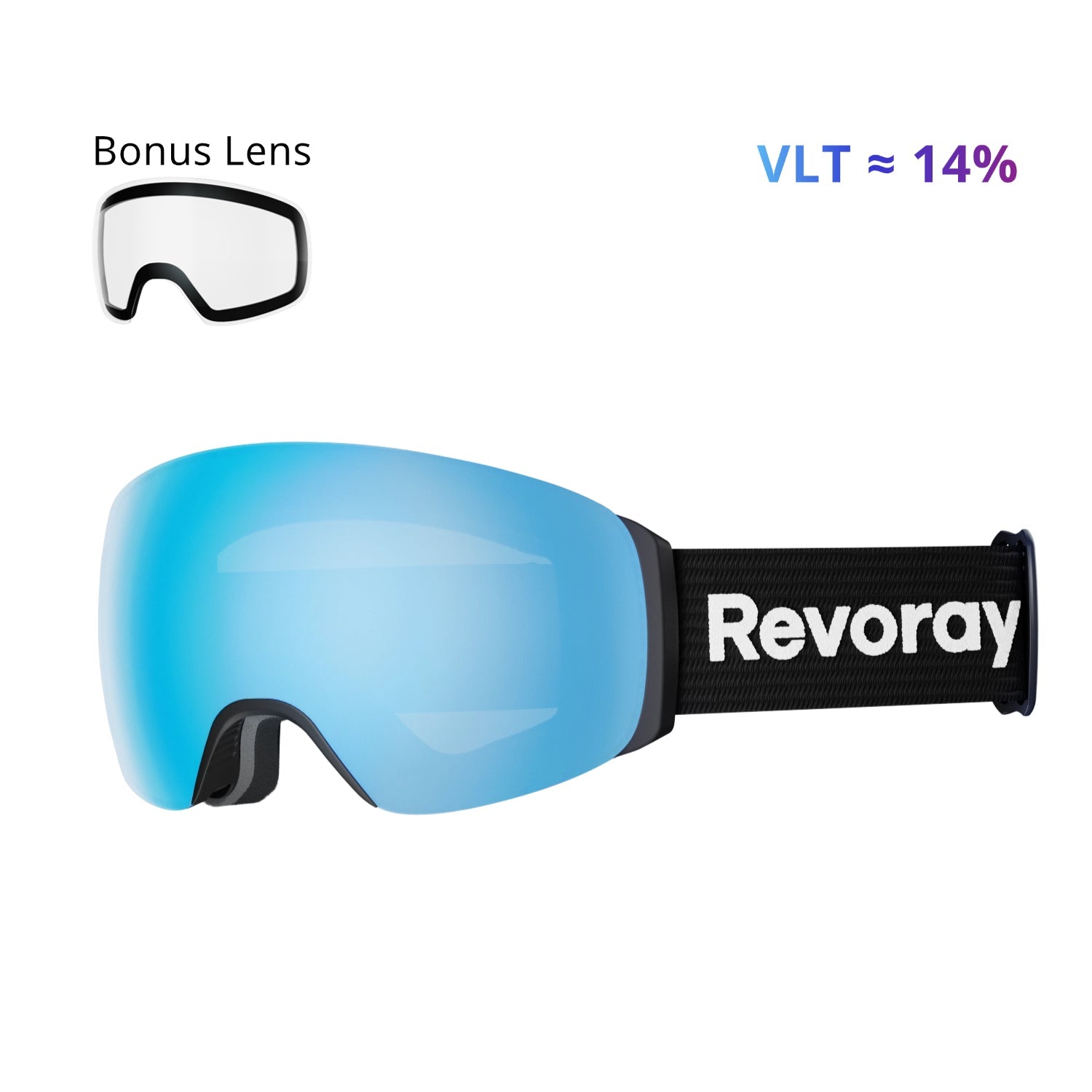 Passion M3 Ski Goggles with Replacement Lens - Sky Blue Lens + Replacement Clear Lens