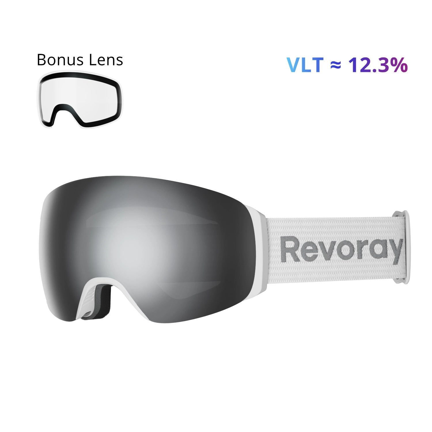 Passion M3 Ski Goggles with Replacement Lens - Platinum Lens + Replacement Clear Lens