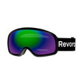 Fire N2 Ski Goggles with Italy Anti-Fog Lens, OTG, Full REVO Vacuum Coating - REVO Green Lens + Black Strap
