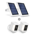 Ring Spotlight Cam Plus (Battery) + Wasserstein Solar Panel Bundle - White / 2 Pack