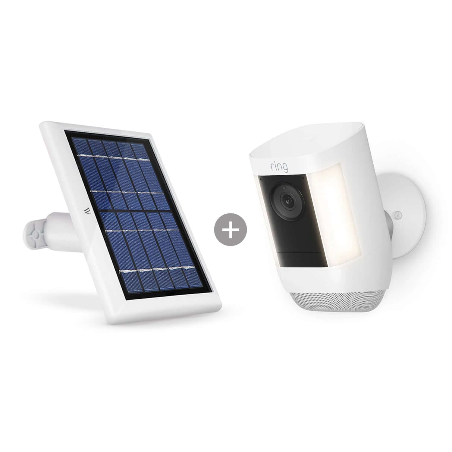 Ring Spotlight Cam Pro (Battery) + Wasserstein Solar Panel Bundle - White / 1 Pack