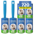 6 Pack Extra Sticky Lint Roller Refills with Handle - 6 Pack with Handle