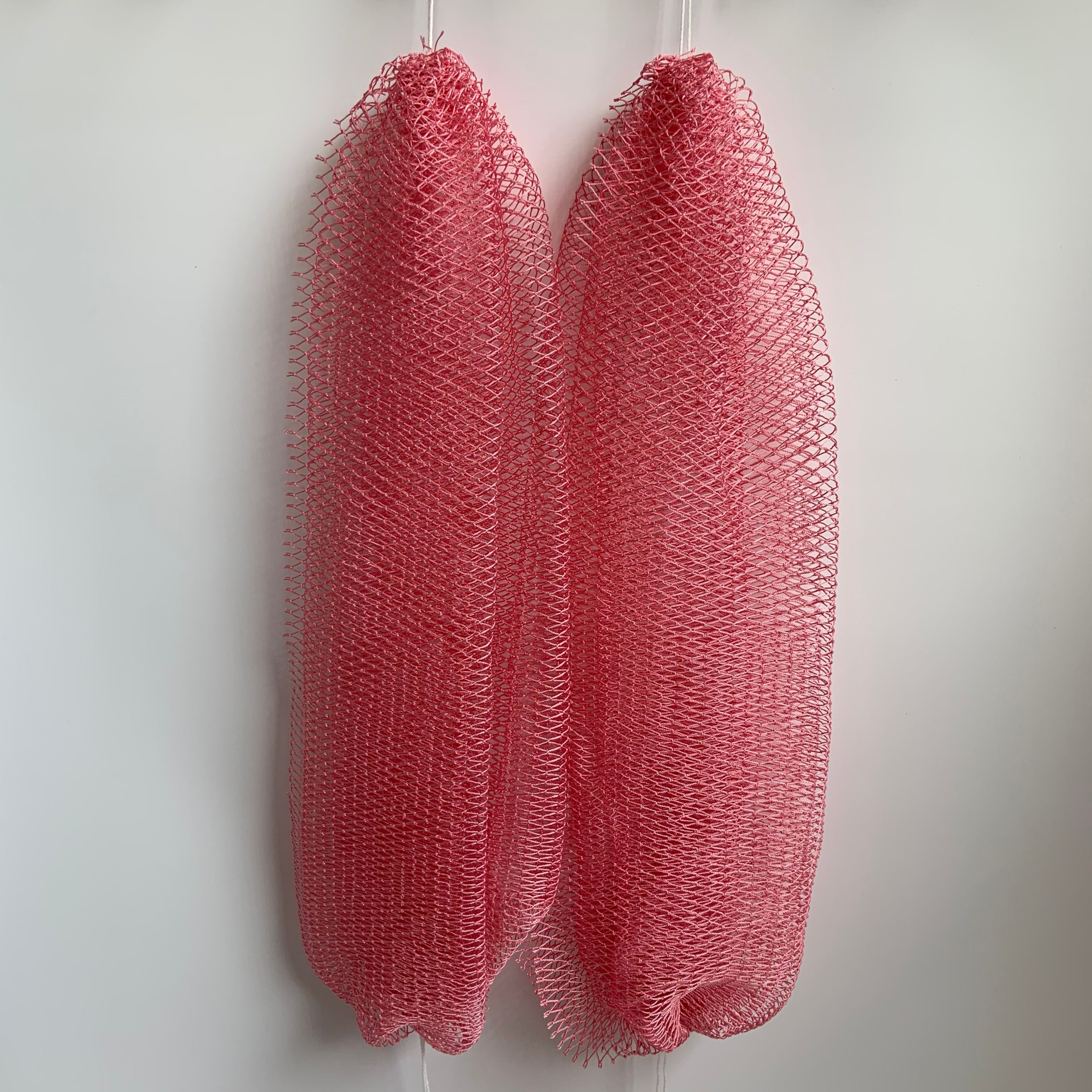 2 PCS Authentic African Exfoliating Net Bath Sponge - 2 PCS Rose Pink