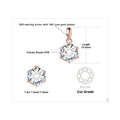Exquisite Moissanite D Color Round Pendant Necklace in 925 Sterling Silver - A Timeless Elegance for Women - 1.5Ct Rose Color / Gra Certificate