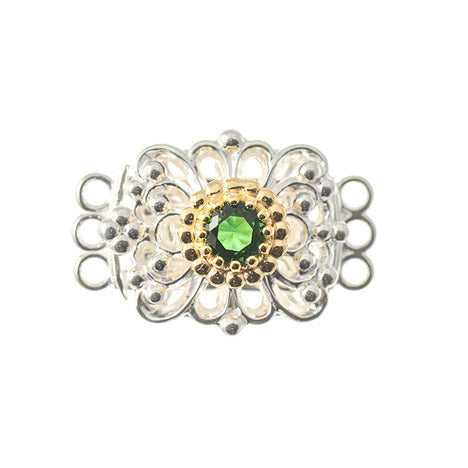 Schließe für Kropfkette 925 Silber Trachtenschmuck grün