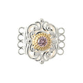 Schließe für Kropfkette 925 Silber Trachtenschmuck pink