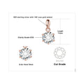 Exquisite Moissanite D Color Round Pendant Necklace in 925 Sterling Silver - A Timeless Elegance for Women - 0.5Ct Rose Color / Gra Certificate