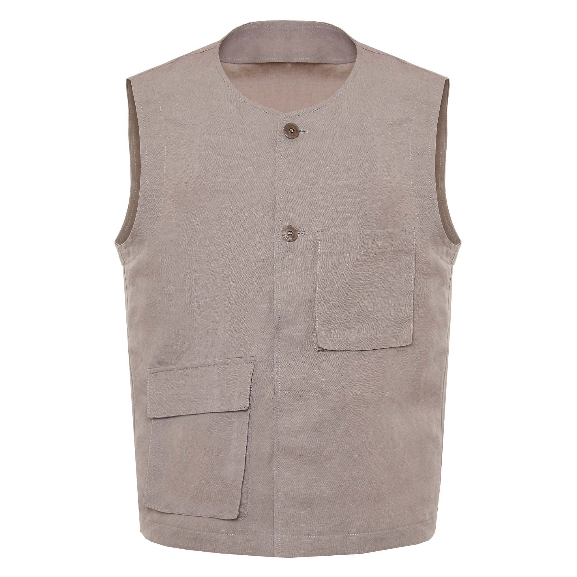 Smanicato Sebastian beige in lino e tencel - 46