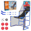 3 in 1 Kids Arcade Basketball Game & Hockey & Soccer, With 4 Basketball Balls, Football, Hockey, Hockey Stick, Pump, Electronic Scoreboard Sound for