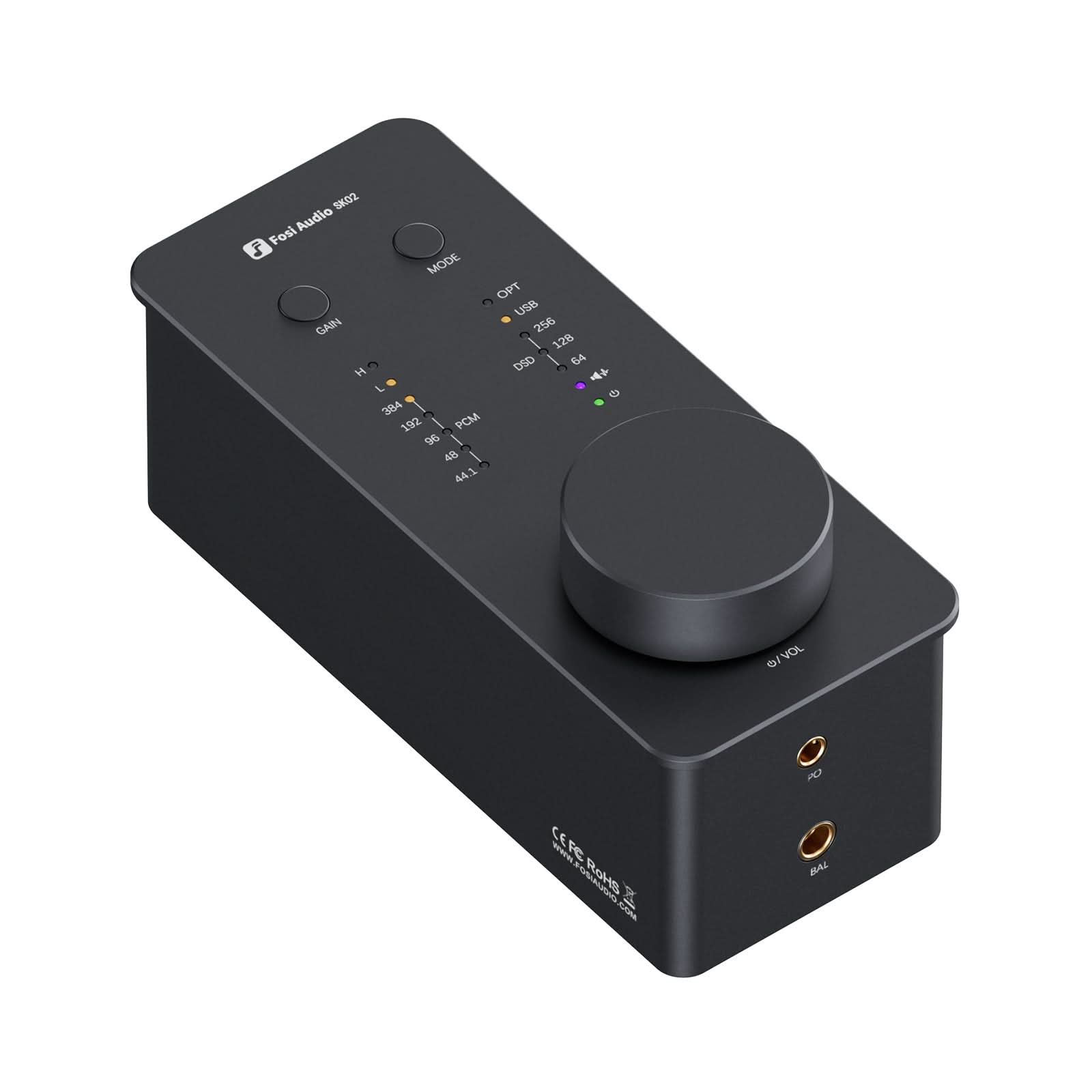 Fosi Audio SK02 Desktop DAC Headphone Amplifier - Obsidian