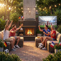Etna Steel Fireplace - 106cm x 132cm, Black