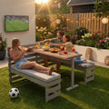 SUNJOY Metal Railing Garden Furniture Set with Cushions