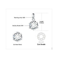 Exquisite Moissanite D Color Round Pendant Necklace in 925 Sterling Silver - A Timeless Elegance for Women - 2Ct Silver Color / Gra Certificate